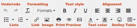 html editor tools toolbar